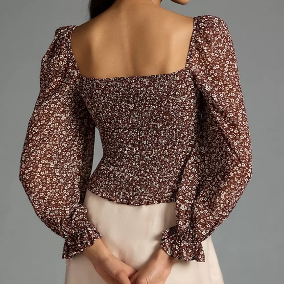 NWT Anthropologie ASTR the Label Tonina Puff-Sleeve Top Ditsy Floral Size Small - Picture 2 of 6